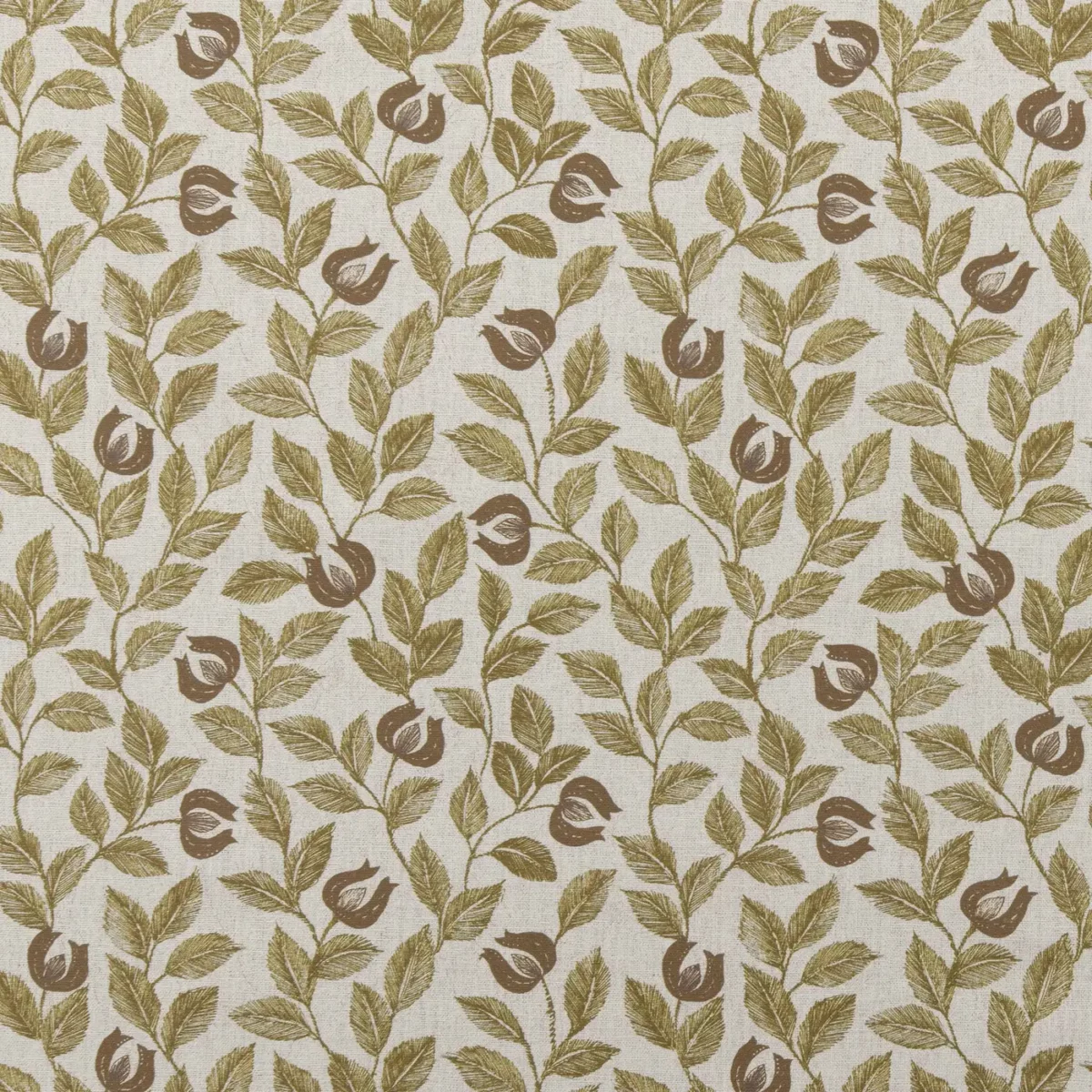 brown botanical cotton fabric from Ashley Wilde
