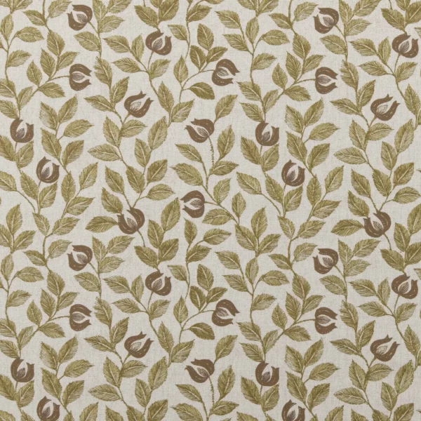 Adeline Fabric - Maize by brown botanical cotton fabric from Ashley Wilde