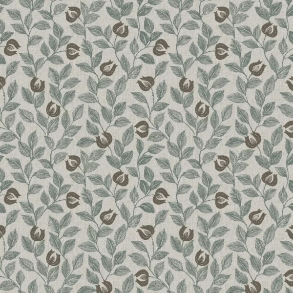 brown botanical cotton fabric from Ashley Wilde