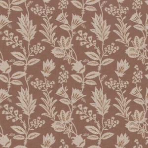 brown botanical cotton fabric from Ashley Wilde