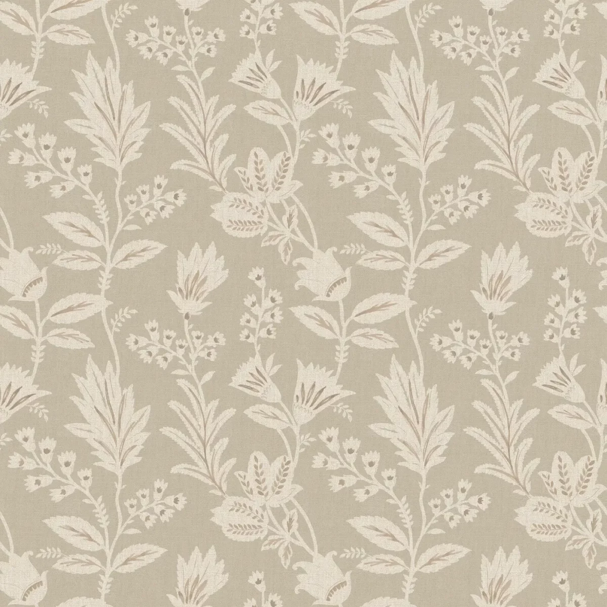 Caravelle Fabric - Linen by neutral botanical cotton fabric from Ashley Wilde