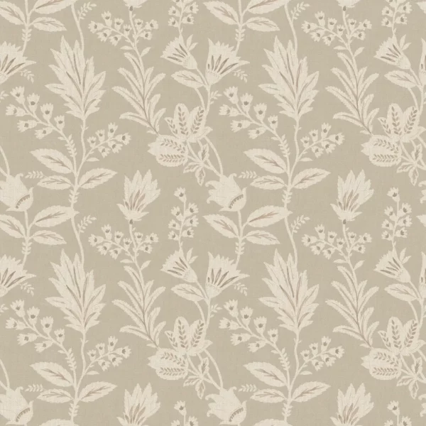 Caravelle Fabric - Linen by neutral botanical cotton fabric from Ashley Wilde
