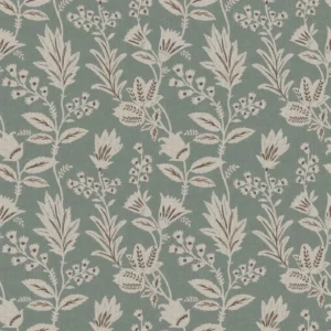 blue botanical cotton fabric from Ashley Wilde