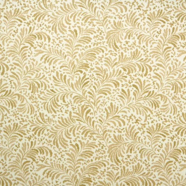 Blythe Fabric - Raffia by orange botanical linen fabric from Linwood Fabrics