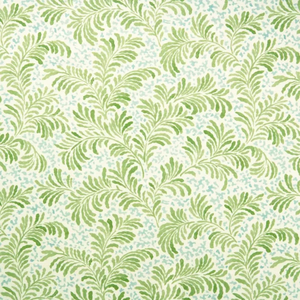 Blythe Fabric - Pond by green botanical linen fabric from Linwood Fabrics