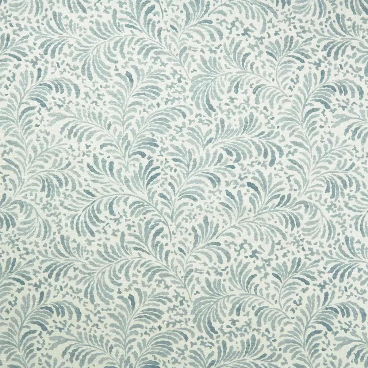 blue botanical linen fabric from Linwood Fabrics