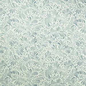 blue botanical linen fabric from Linwood Fabrics