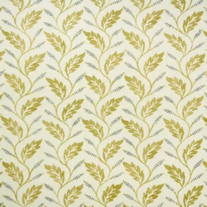 yellow botanical linen fabric from Linwood Fabrics