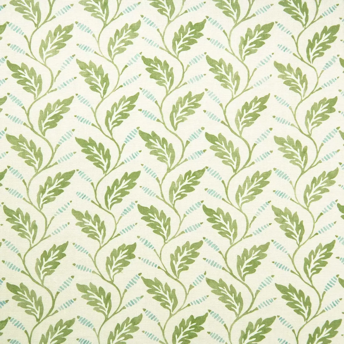 Babette Fabric - Apple by green botanical linen fabric from Linwood Fabrics