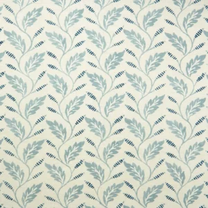 blue botanical linen fabric from Linwood Fabrics