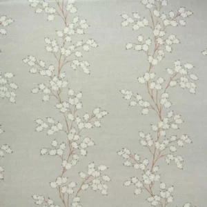 black-grey botanical linen fabric from Linwood Fabrics