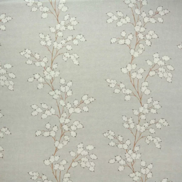 Lottie Fabric - Linen by black-grey botanical linen fabric from Linwood Fabrics