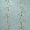 blue botanical linen fabric from Linwood Fabrics
