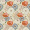 orange botanical linen fabric from Linwood Fabrics