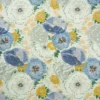 blue botanical linen fabric from Linwood Fabrics