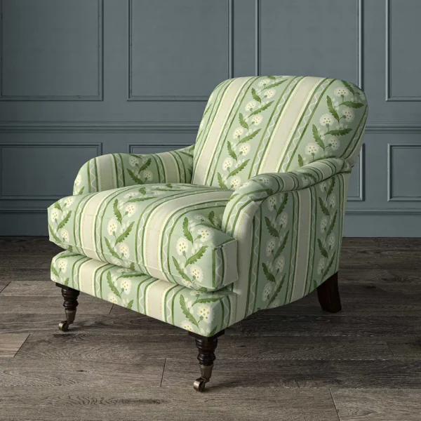 Polly Stripe Fabric - Moss by Polly Stripe Fabric - Moss from