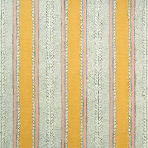 yellow striped linen fabric from Linwood Fabrics