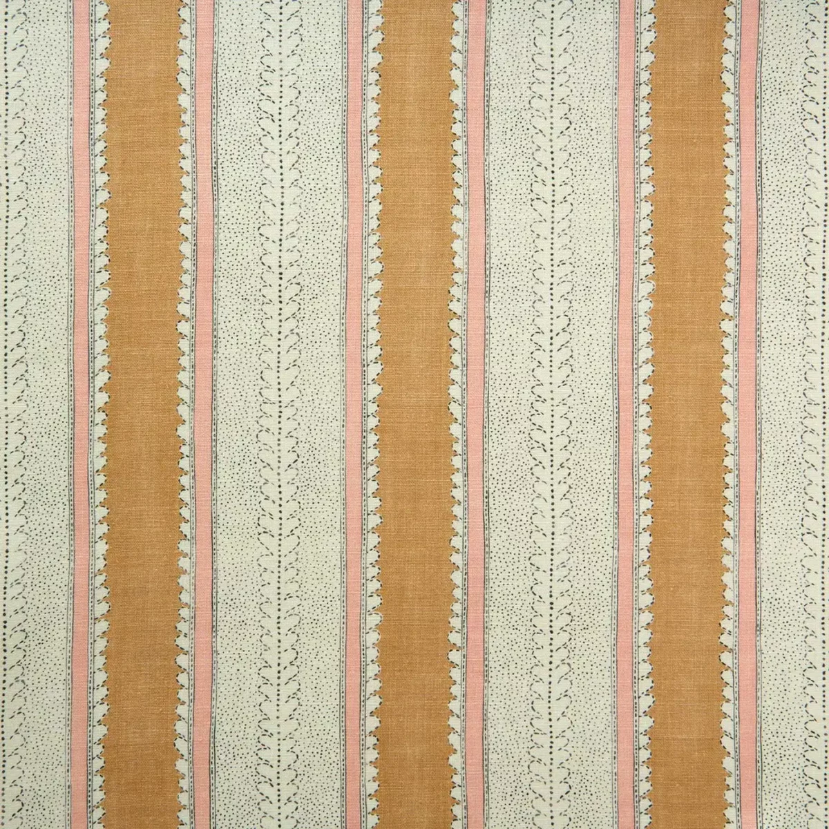 orange striped linen fabric from Linwood Fabrics