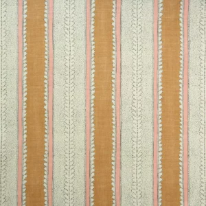 orange striped linen fabric from Linwood Fabrics
