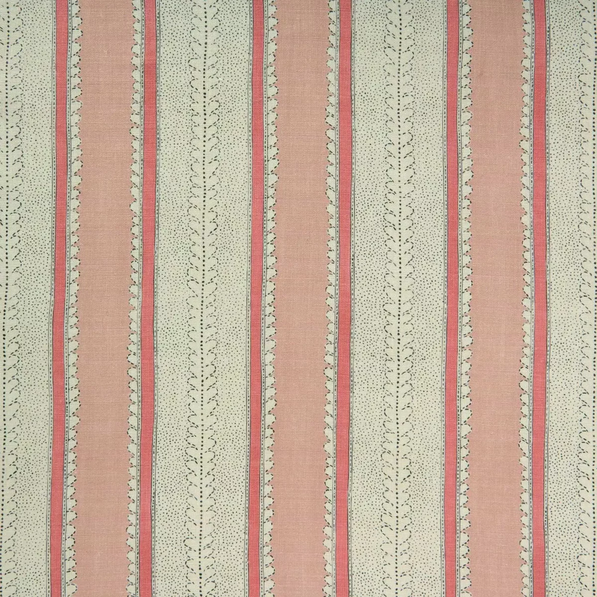 Dimity Fabric - Marshmallow by pink striped linen fabric from Linwood Fabrics