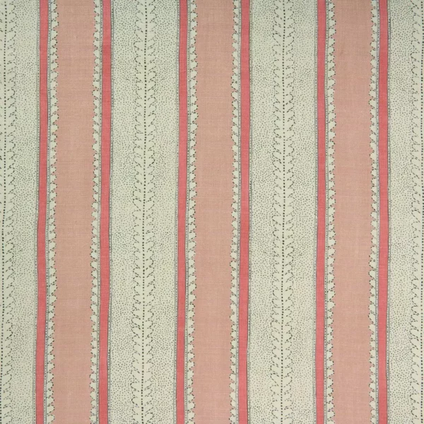 Dimity Fabric - Marshmallow by pink striped linen fabric from Linwood Fabrics