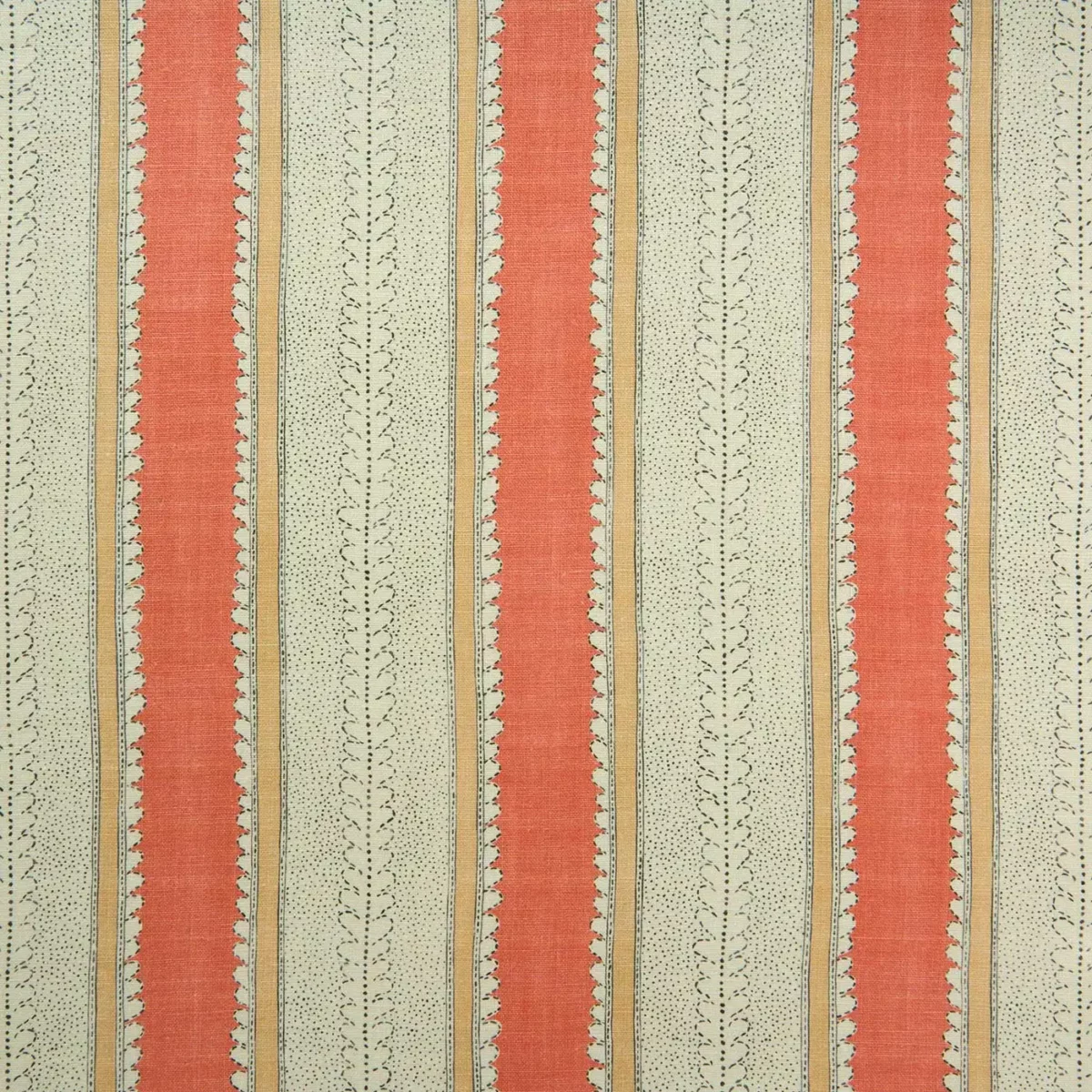 orange striped linen fabric from Linwood Fabrics