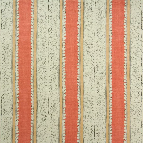 Dimity Fabric - Soft Red by orange striped linen fabric from Linwood Fabrics