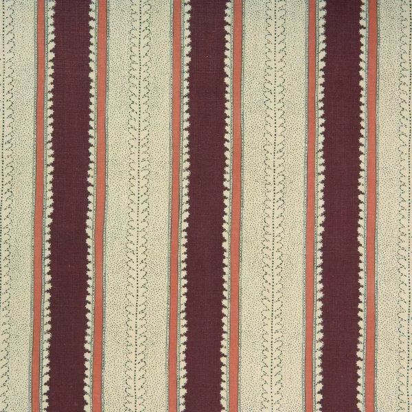 Dimity Fabric - Victoria Plum by red striped linen fabric from Linwood Fabrics