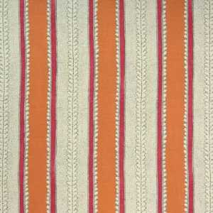 orange striped linen fabric from Linwood Fabrics