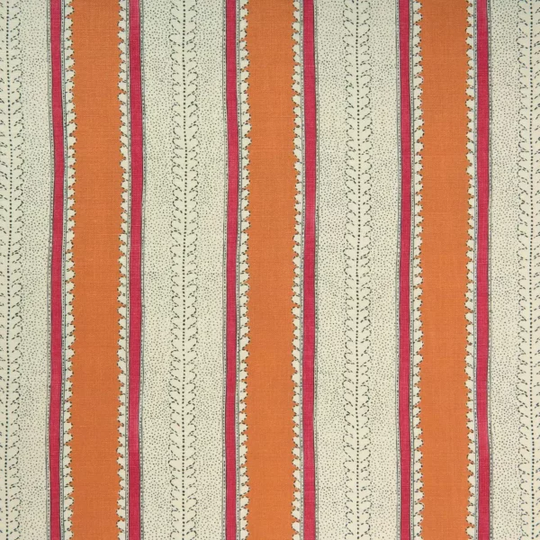 orange striped linen fabric from Linwood Fabrics