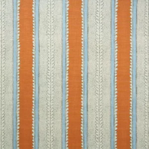 orange striped linen fabric from Linwood Fabrics