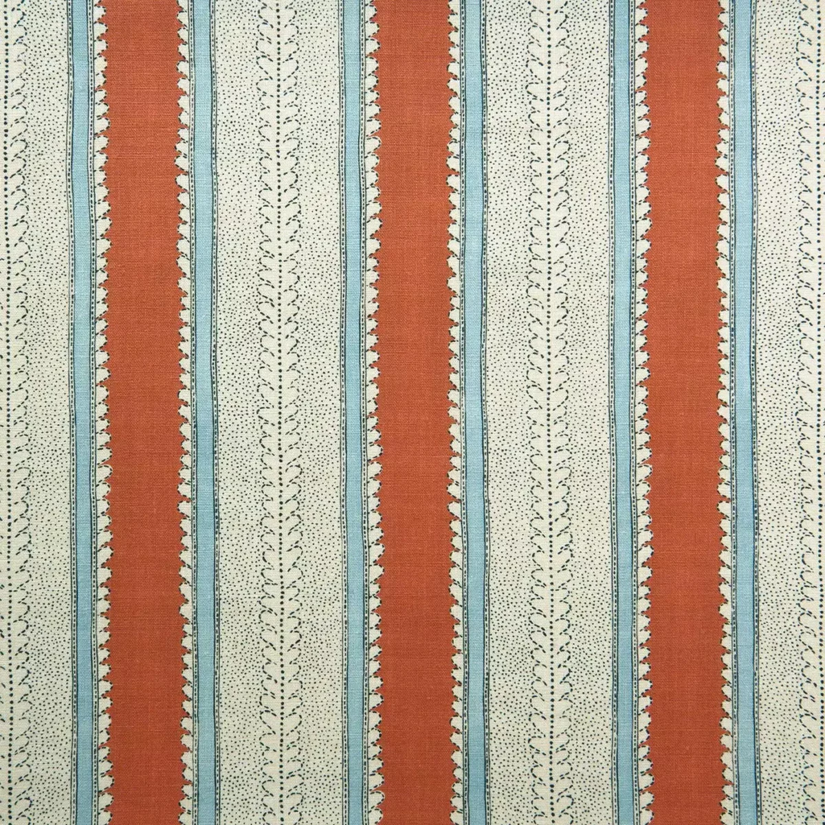 Dimity Fabric - Rust by red striped linen fabric from Linwood Fabrics