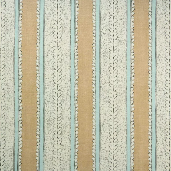 Dimity Fabric - Biscuit by brown striped linen fabric from Linwood Fabrics