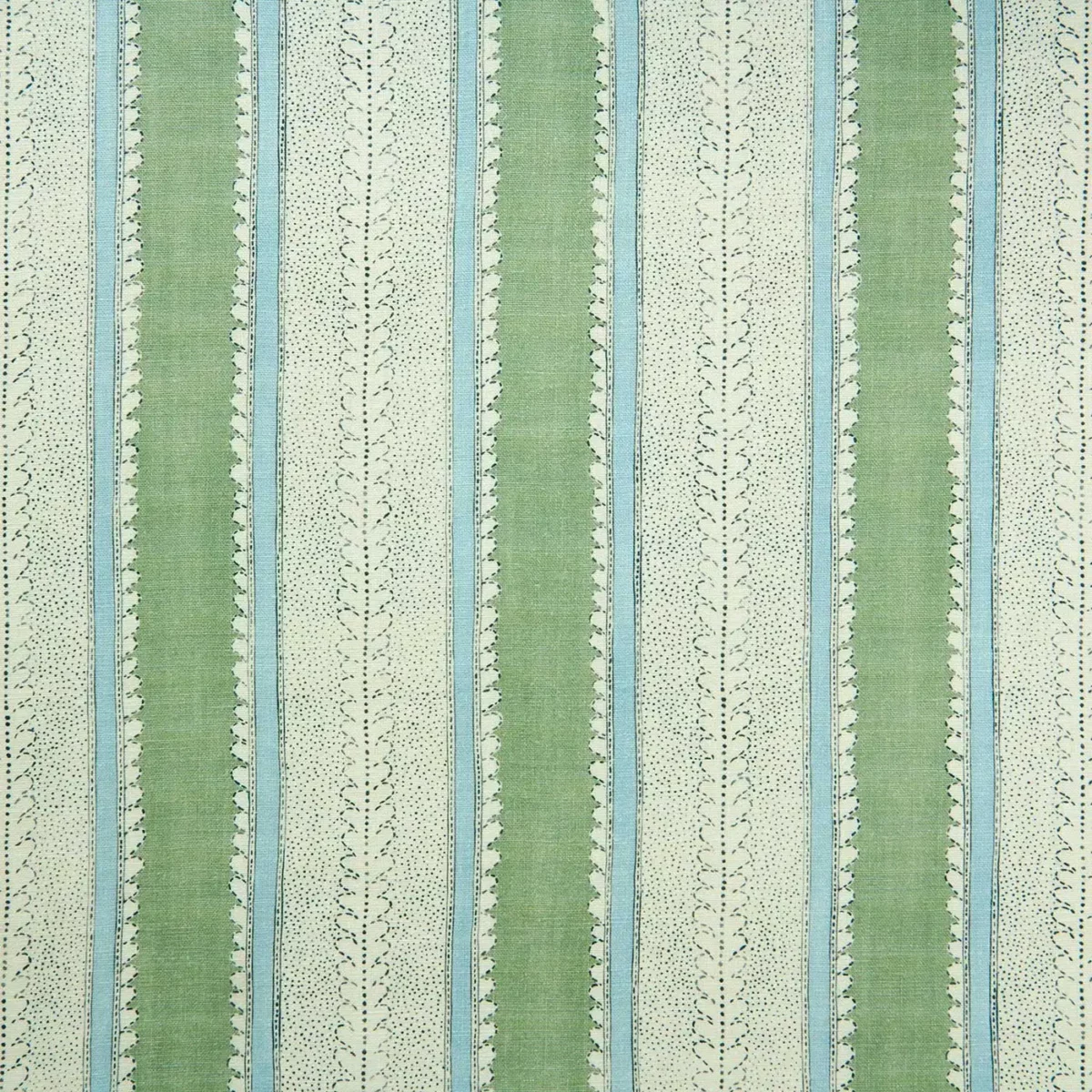 green striped linen fabric from Linwood Fabrics