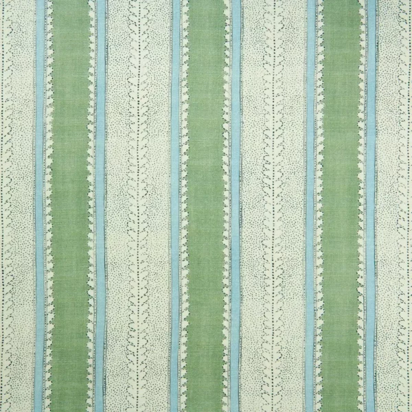 Dimity Fabric - Eucalyptus by green striped linen fabric from Linwood Fabrics