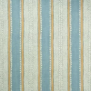 blue striped linen fabric from Linwood Fabrics
