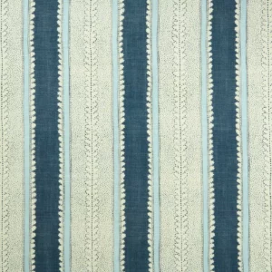 blue striped linen fabric from Linwood Fabrics