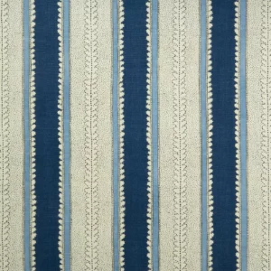 blue striped linen fabric from Linwood Fabrics
