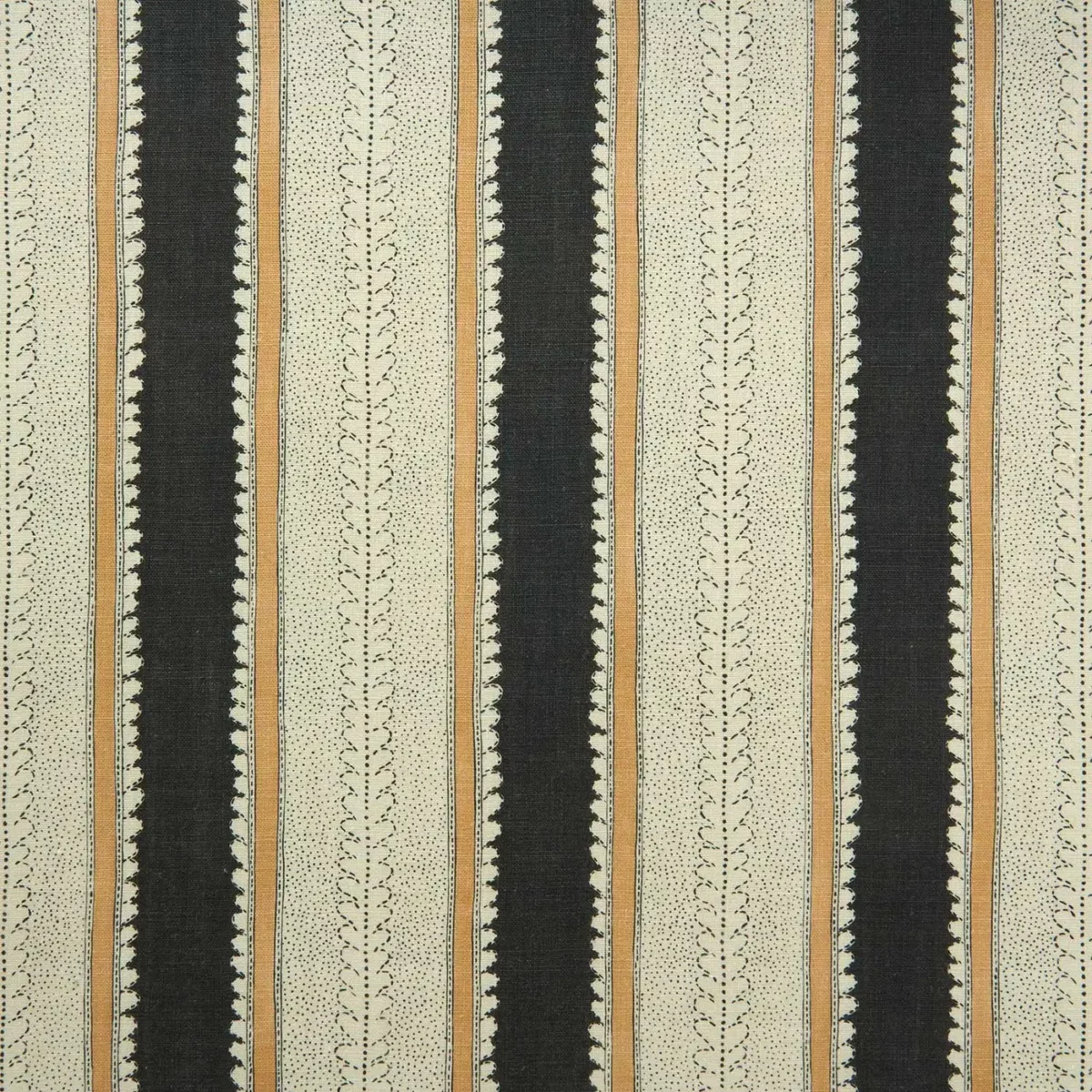 black-grey striped linen fabric from Linwood Fabrics