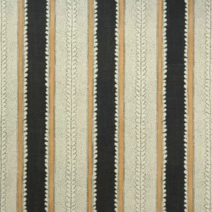 black-grey striped linen fabric from Linwood Fabrics