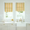 yellow linen stripe blinds