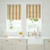 yellow linen stripe blinds