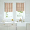 pink linen stripe blinds
