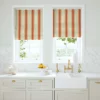 orange linen stripe blinds