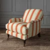 orange linen stripe chair