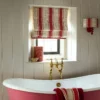 red linen stripe blind and bath