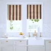 purple linen stripe blinds