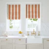orange linen stripe blinds