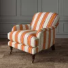 orange linen stripe chair