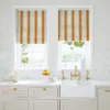 orange linen stripe blinds